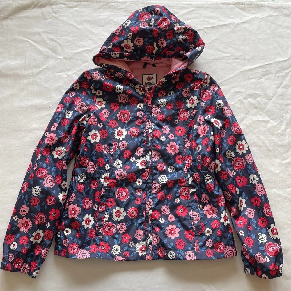 Gymboree Lightweight Floral Hooded Jacket size 10-12 - Picture 2 of 8